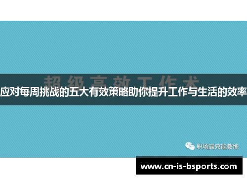 应对每周挑战的五大有效策略助你提升工作与生活的效率